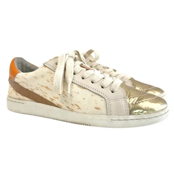 Dolce Vita Zina Court Womens Sneakers Size 8.5 Gold Metellic Lace Up Low Top - Picture 3 of 11